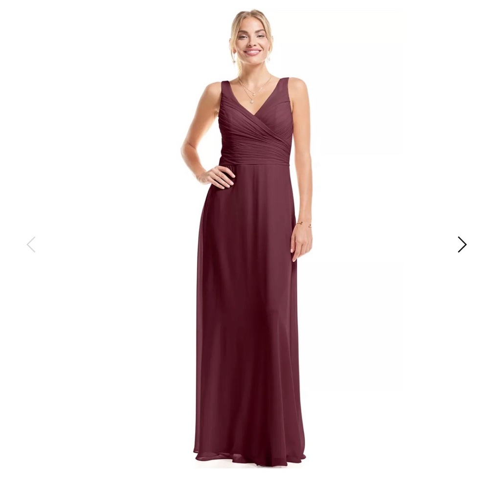 Bill Levkoff Wine Chiffon Surplice A line Dress sz 26